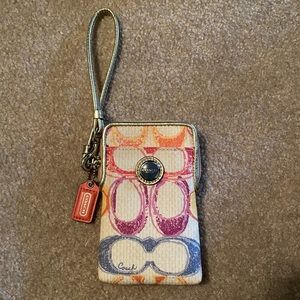 Coach multicolor wristlet